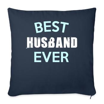 LE MEILLEUR MARI DE TOUS LES TEMPS - Coussin et housse de 45 x 45 cm - bleu marine - Devant