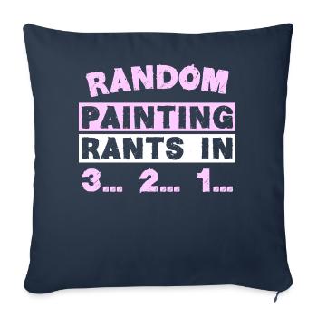 RANDOM PAINTING RANTS IN 3... 2... 1... - Sofa pillow with filling 45cm x 45cm - navy - Front