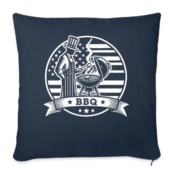 Amerikanisches BBQ - Sofakissen mit Füllung 45 x 45 cm - Navy - Vorne