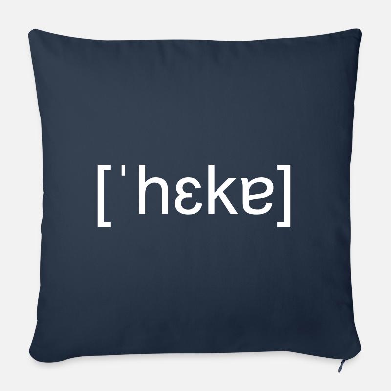 Hacker, phonetic spelling, white - Sofa pillow with filling 45cm x 45cm - navy
