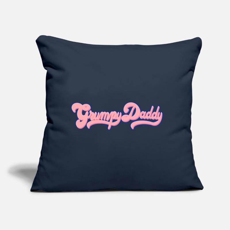 Script rétro de Grumpy Daddy - Couleur « Chewing-gum » Coussin et housse de 45 x 45 cm