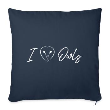 I Love Owls Barn Owl Schleiereule - Sofakissen mit Füllung 45 x 45 cm - Navy - Vorne
