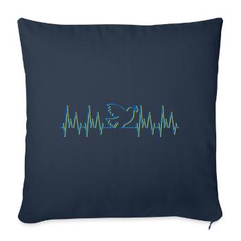 Heartbeat Dove of Peace Ukraine - Sofa pillow with filling 45cm x 45cm - navy - Front