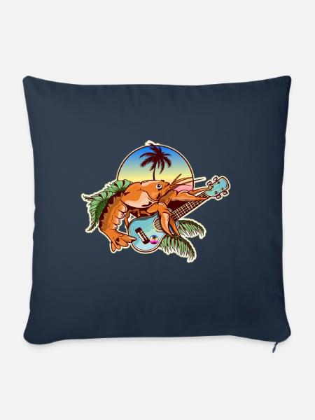 Crayfish playing Ukulele - Sofakissen mit Füllung 45 x 45 cm - Navy