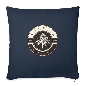 logo weed amnésia - Coussin et housse de 45 x 45 cm - bleu marine - Devant