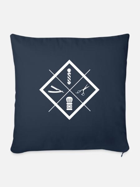LOGO PRO BARBERSHOP - Sofakissen mit Füllung 45 x 45 cm - Navy