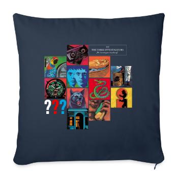 The Three Investigators –  Cover Collage - Sofakissen mit Füllung 45 x 45 cm - Navy - Vorne