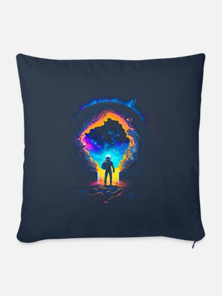 Space Portal - Sofakissen mit Füllung 45 x 45 cm - Navy
