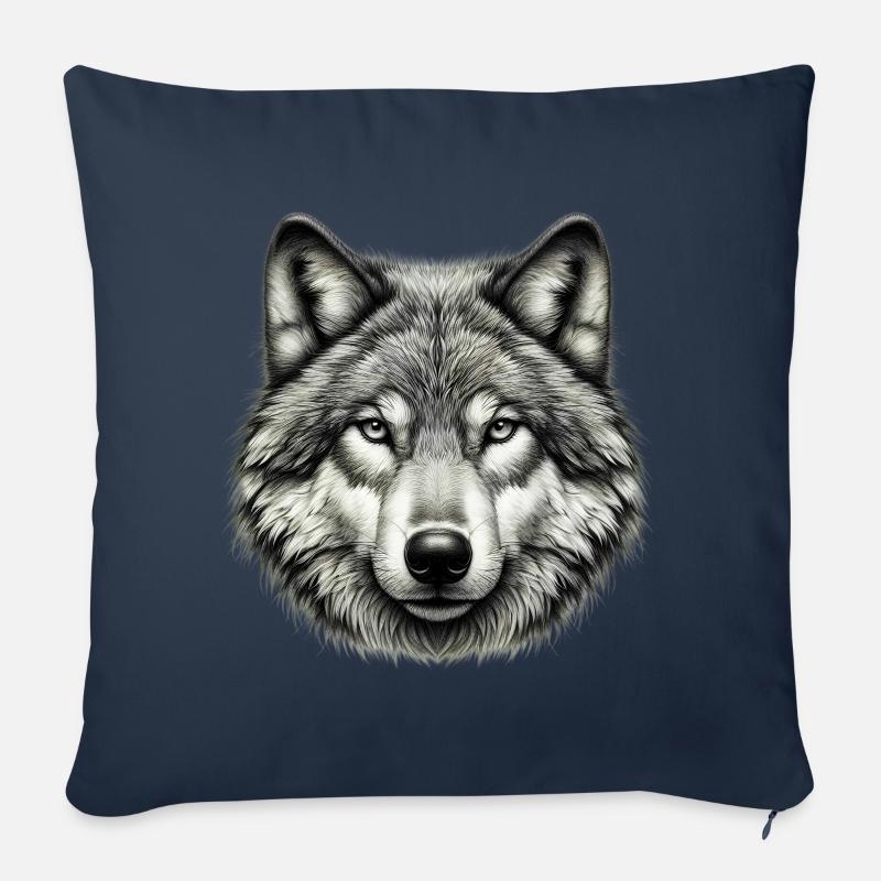 Wolf - Sofakissen mit Füllung 45 x 45 cm - Navy