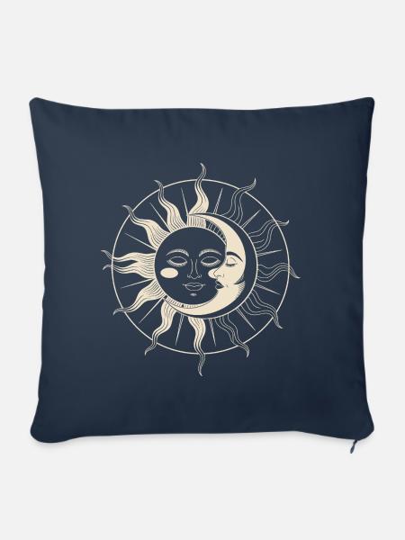 Sonne trifft Mond: Himmlische Harmonie - Sofakissen mit Füllung 45 x 45 cm - Navy