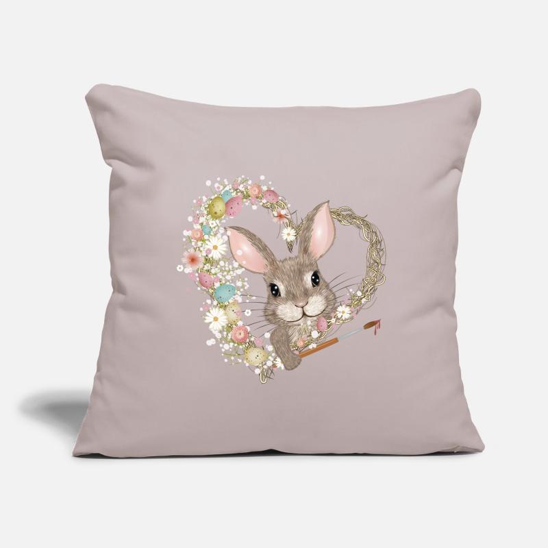 Easter Eggs Heart with Easter Bunny and Brush for Easter Sofa pillow with filling 45cm x 45cm