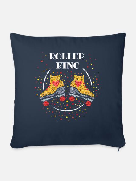 Roller King Rollschuhe Rollschuhlaufen - Sofakissen mit Füllung 45 x 45 cm - Navy