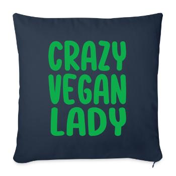 Crazy Vegan Lady - Sofakissen mit Füllung 45 x 45 cm - Navy - Vorne
