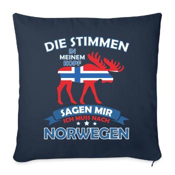 Die Stimmen in meinem Kopf - Norwegen - Sofakissen mit Füllung 45 x 45 cm - Navy - Vorne