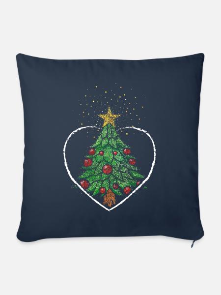 Weihnachtsbaum Christbaum Weihnachtsstern - Sofakissen mit Füllung 45 x 45 cm - Navy