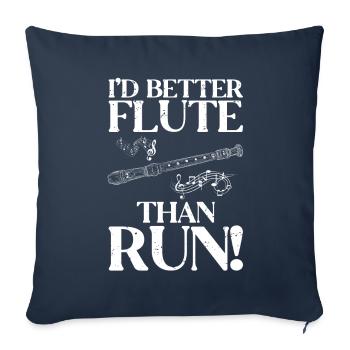 Flûte - Coussin et housse de 45 x 45 cm - bleu marine - Devant