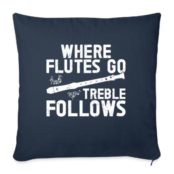 Flute - Sofa pillow with filling 45cm x 45cm - navy - Front
