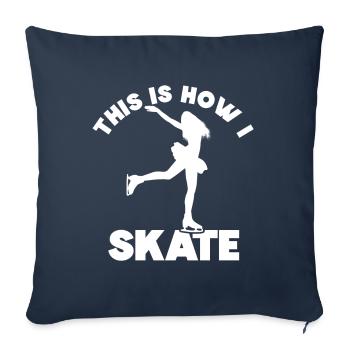 Patinage - Coussin et housse de 45 x 45 cm - bleu marine - Devant
