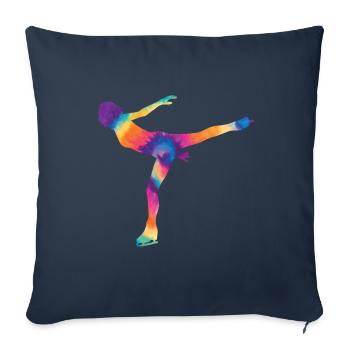 Patinage - Coussin et housse de 45 x 45 cm - bleu marine - Devant