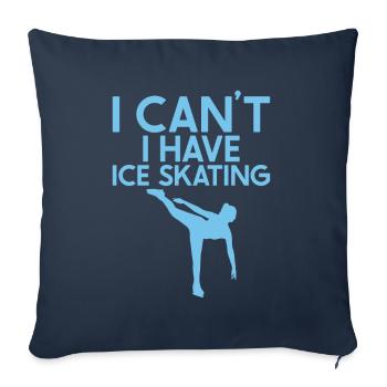 Patinage - Coussin et housse de 45 x 45 cm - bleu marine - Devant