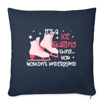 Patinage - Coussin et housse de 45 x 45 cm - bleu marine - Devant
