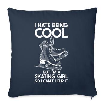 Patinage - Coussin et housse de 45 x 45 cm - bleu marine - Devant