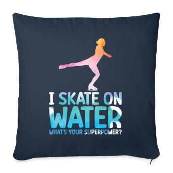 Patinage - Coussin et housse de 45 x 45 cm - bleu marine - Devant