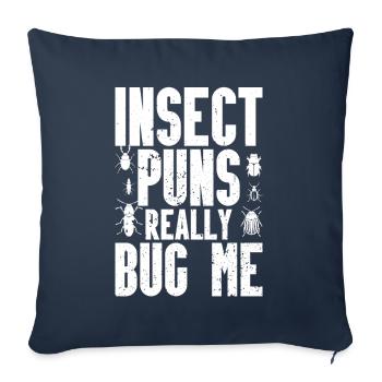 Insecte - Coussin et housse de 45 x 45 cm - bleu marine - Devant