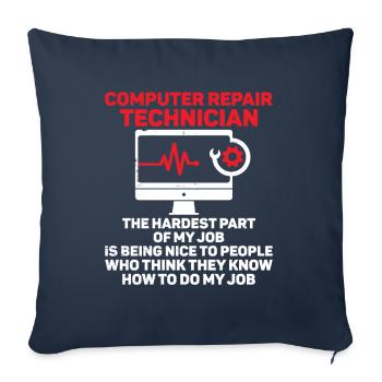 Computer Repair Technology Support Technology - Sofa pillow with filling 45cm x 45cm - navy - Front