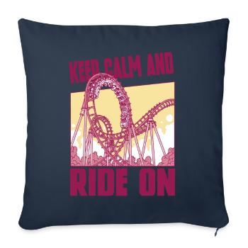 Roller Coaster Amusement Park Roller Coaster Ride - Sofa pillow with filling 45cm x 45cm - navy - Front