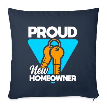 Nouveau propriétaire Le propriétaire le plus chaleureux - Coussin et housse de 45 x 45 cm - bleu marine - Devant