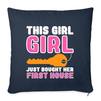 Nouveau propriétaire Le propriétaire le plus chaleureux - Coussin et housse de 45 x 45 cm - bleu marine - Devant