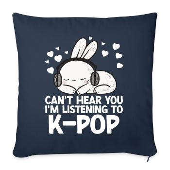 Je ne t’entends pas, j’écoute Kpop Rabbit K-pop - Coussin et housse de 45 x 45 cm - bleu marine - Devant