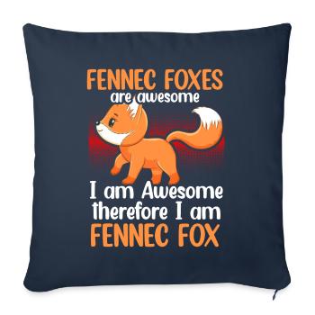 Fennec Renard Mignon Fennec Renards Fennec Animal - Coussin et housse de 45 x 45 cm - bleu marine - Devant