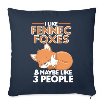Fennec Renard Mignon Fennec Renards Fennec Animal - Coussin et housse de 45 x 45 cm - bleu marine - Devant