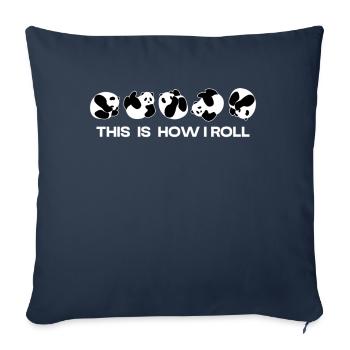 C'est comme ça que je roule un joli panda ours - Coussin et housse de 45 x 45 cm - bleu marine - Devant