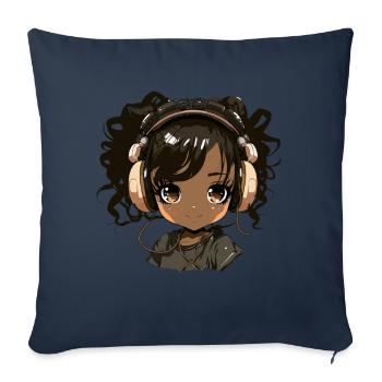 K-Pop Anime African American Kpop Music - Sofa pillow with filling 45cm x 45cm - navy - Front