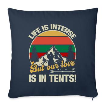 Mari Et Femme Camping Partenaire Couple Assorti - Coussin et housse de 45 x 45 cm - bleu marine - Devant