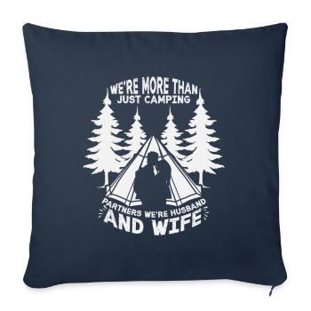 Mari Et Femme Camping Partenaire Couple Assorti - Coussin et housse de 45 x 45 cm - bleu marine - Devant