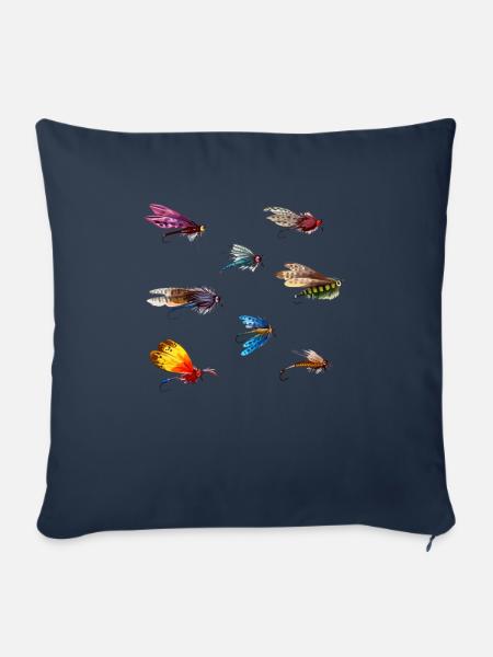 Fly Fishing Tying - Sofakissen mit Füllung 45 x 45 cm - Navy