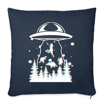Alien Dinosaur UFO Abduction - Sofa pillow with filling 45cm x 45cm - navy - Front