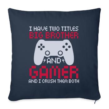 Big Brother Video Gamer New Brother Gaming - Coussin et housse de 45 x 45 cm - bleu marine - Devant