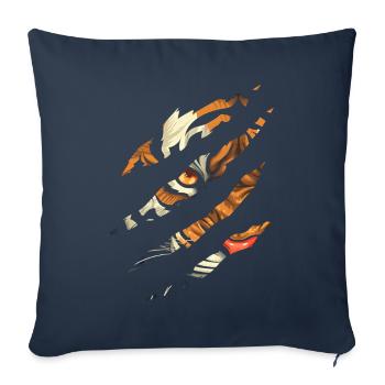 Oeil de tigre griffe Safari Zoo faune Animal - Coussin et housse de 45 x 45 cm - bleu marine - Devant