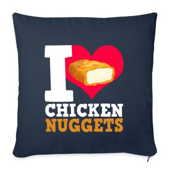 Croquettes de poulet Drôle Amateur de pépites de restauration rapide - Coussin et housse de 45 x 45 cm - bleu marine - Devant
