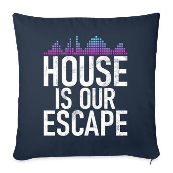 House Music, EDM, Rave, DJ, Electro, Deep House, Amoureux - Coussin et housse de 45 x 45 cm - bleu marine - Devant
