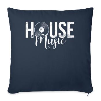 House Music, EDM, Rave, DJ, Electro, Deep House, Amoureux - Coussin et housse de 45 x 45 cm - bleu marine - Devant