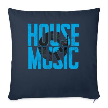 House Music, EDM, Rave, DJ, Electro, Deep House, Amoureux - Coussin et housse de 45 x 45 cm - bleu marine - Devant