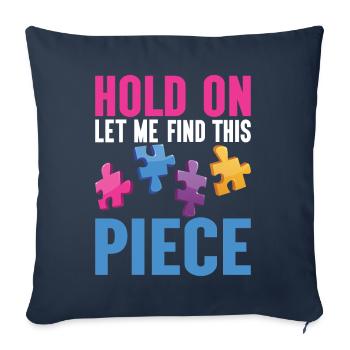 Puzzle Pièce Puzzle Amateur de Puzzle - Coussin et housse de 45 x 45 cm - bleu marine - Devant