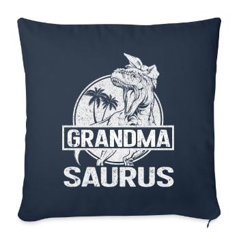 Omasaurus T Rex Dinosaur Granny Nana - Sofa pillow with filling 45cm x 45cm - navy - Front