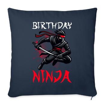 Anniversaire Ninja Fête d’anniversaire Thème Bday Ninja - Coussin et housse de 45 x 45 cm - bleu marine - Devant